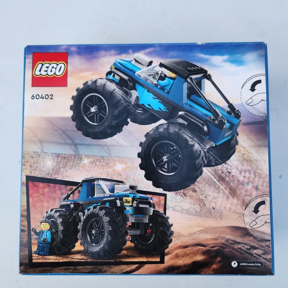 NEW LEGO CITY BLUE MONSTER TRUCK Off Road Car 60402 with Minifigure Driver 148 P - Picture 5 of 7